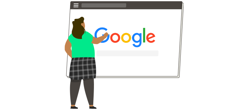 pessoa em frente a um notebook, com a tela do Google em exibição pronta para pesquisar sobre marketing de performance.